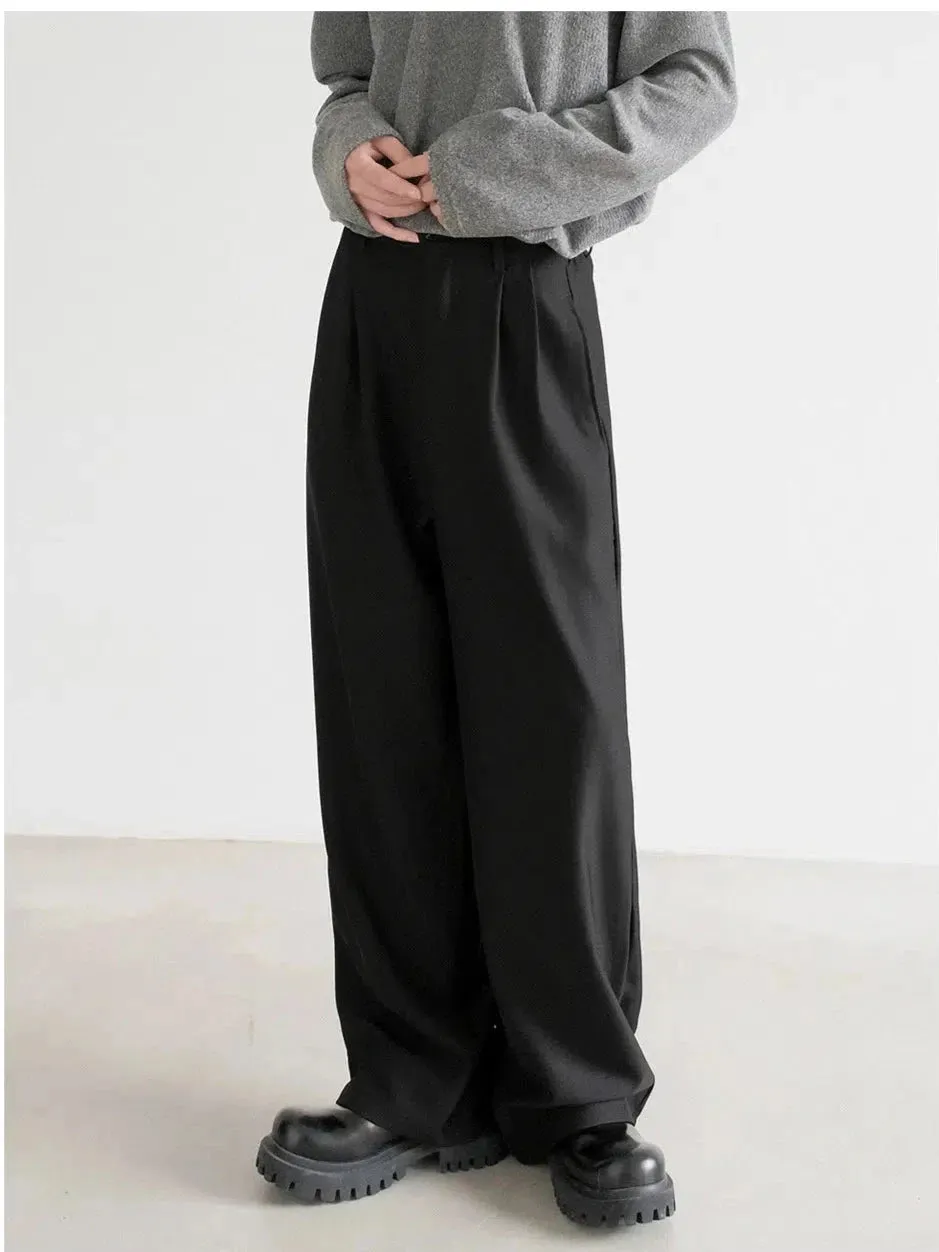 Elastic Waistband Wide-Leg Pants