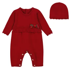 Elise Red Knit All in One & Hat