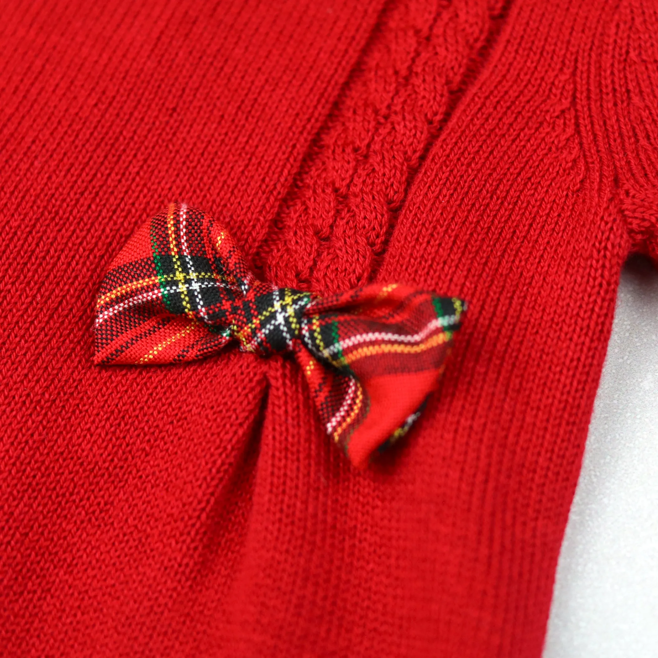 Elizabeth Red Knit Baby Girl Party Dress