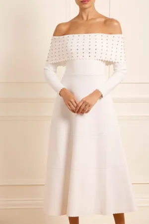 Embellished Bardot Knit Gown