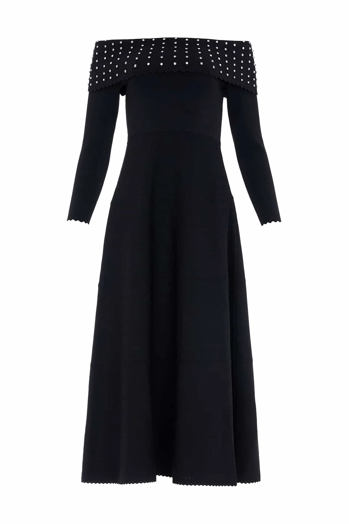 Embellished Bardot Knit Gown