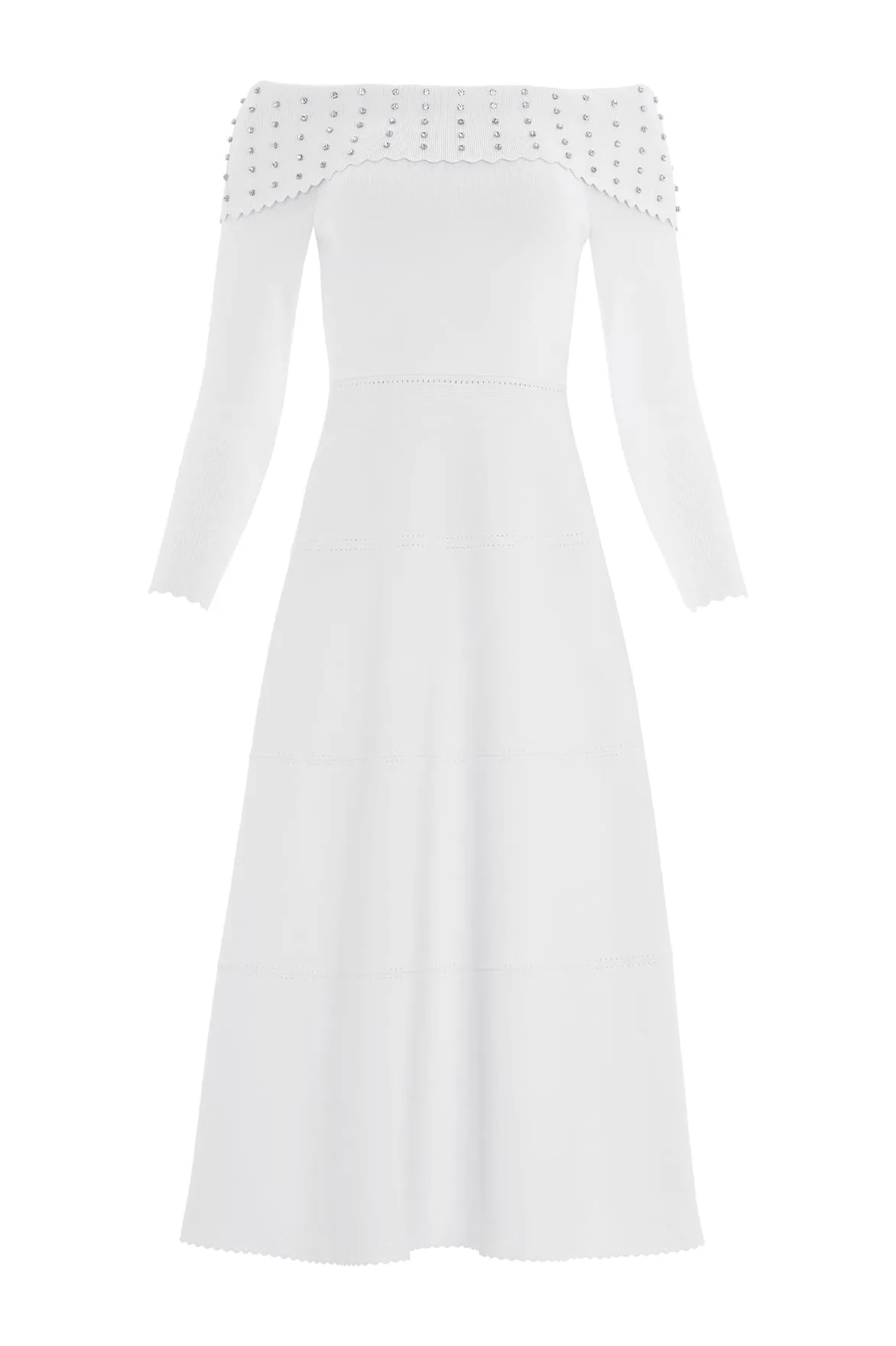 Embellished Bardot Knit Gown