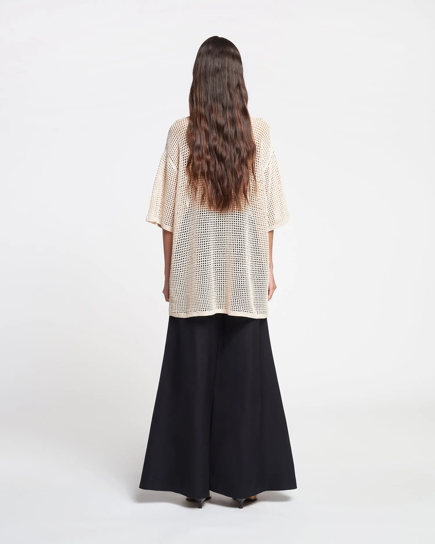 Estienne - Crochet Lace T-Shirt - Creme