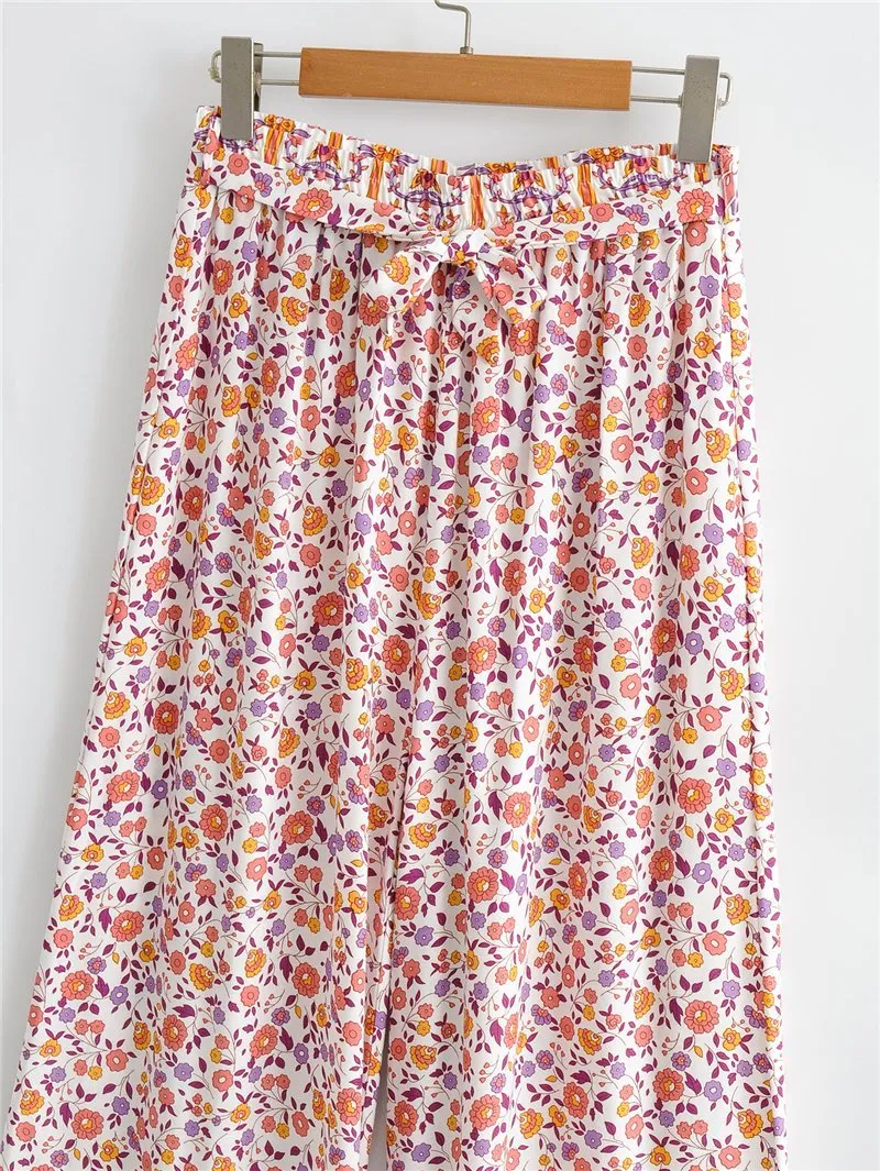 EVA Floral Bohemian Drawstring Pants and Top Set