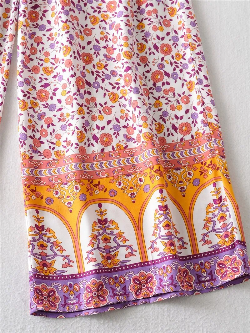 EVA Floral Bohemian Drawstring Pants and Top Set