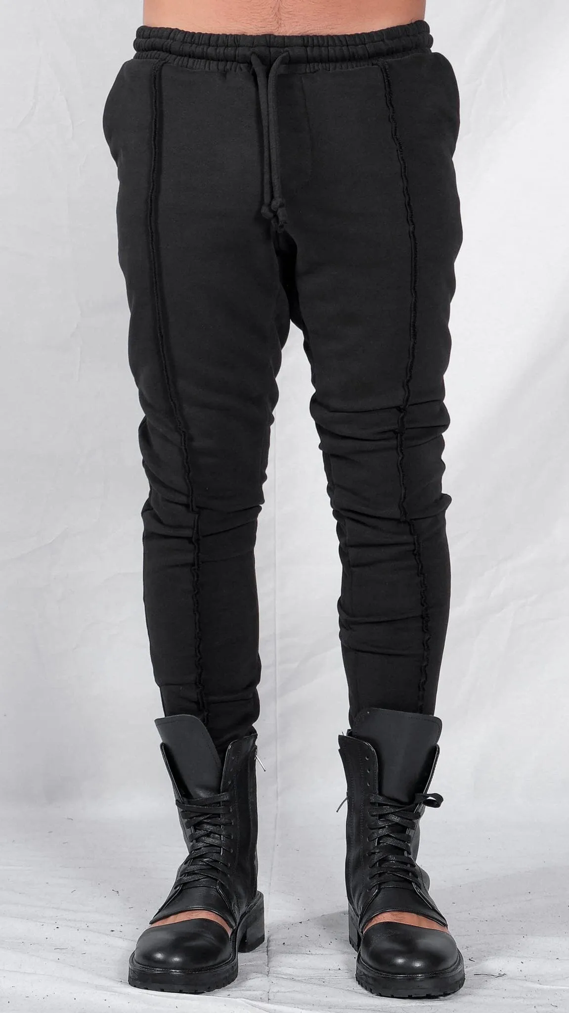 Exposed Front Stitch Slim Pants