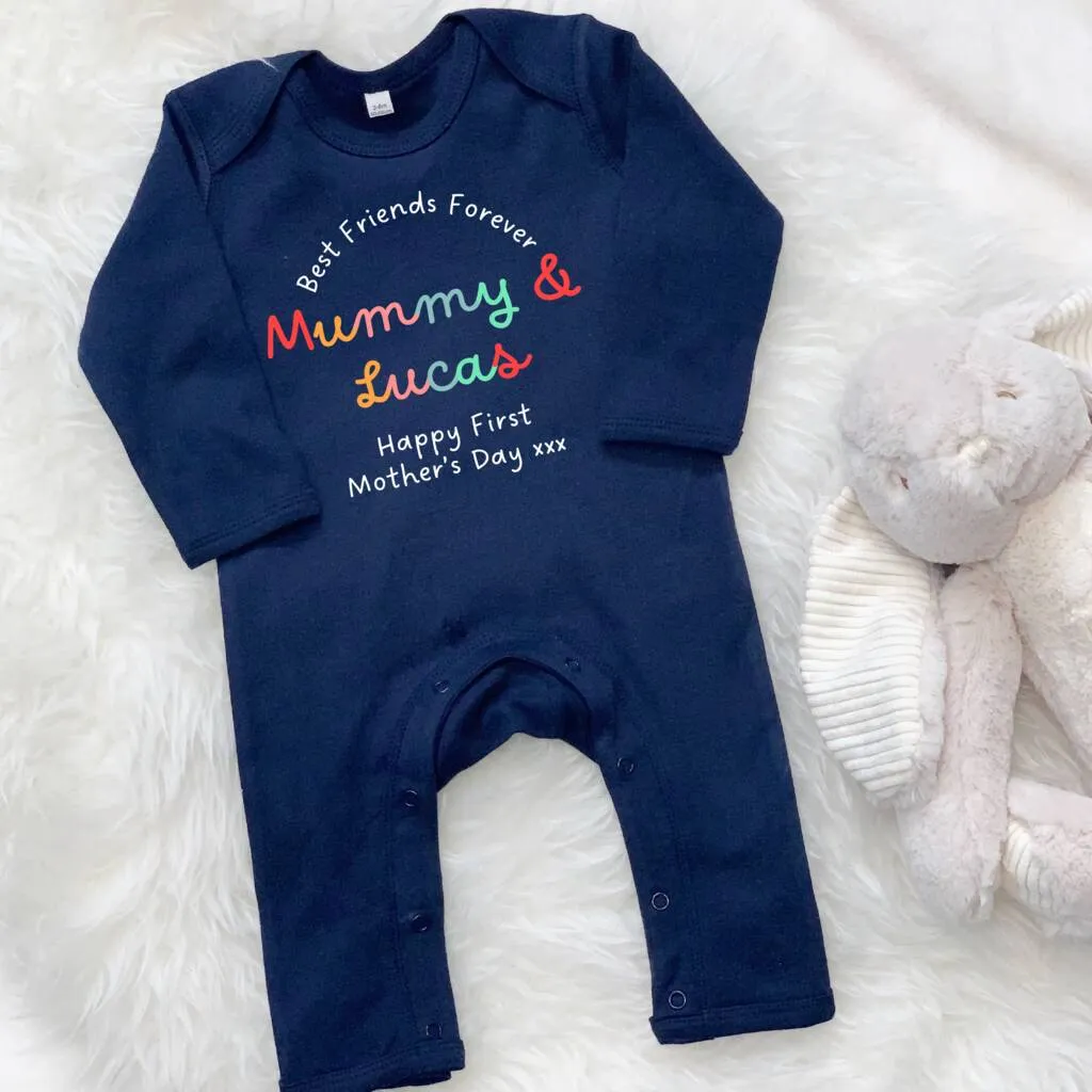 First Mother's Day Best Friends Forever Personalised Babygrow