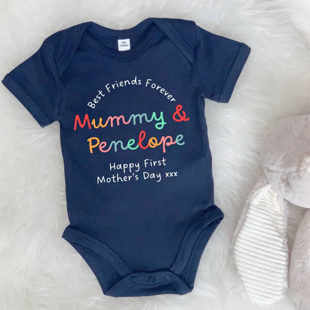 First Mother's Day Best Friends Forever Personalised Babygrow