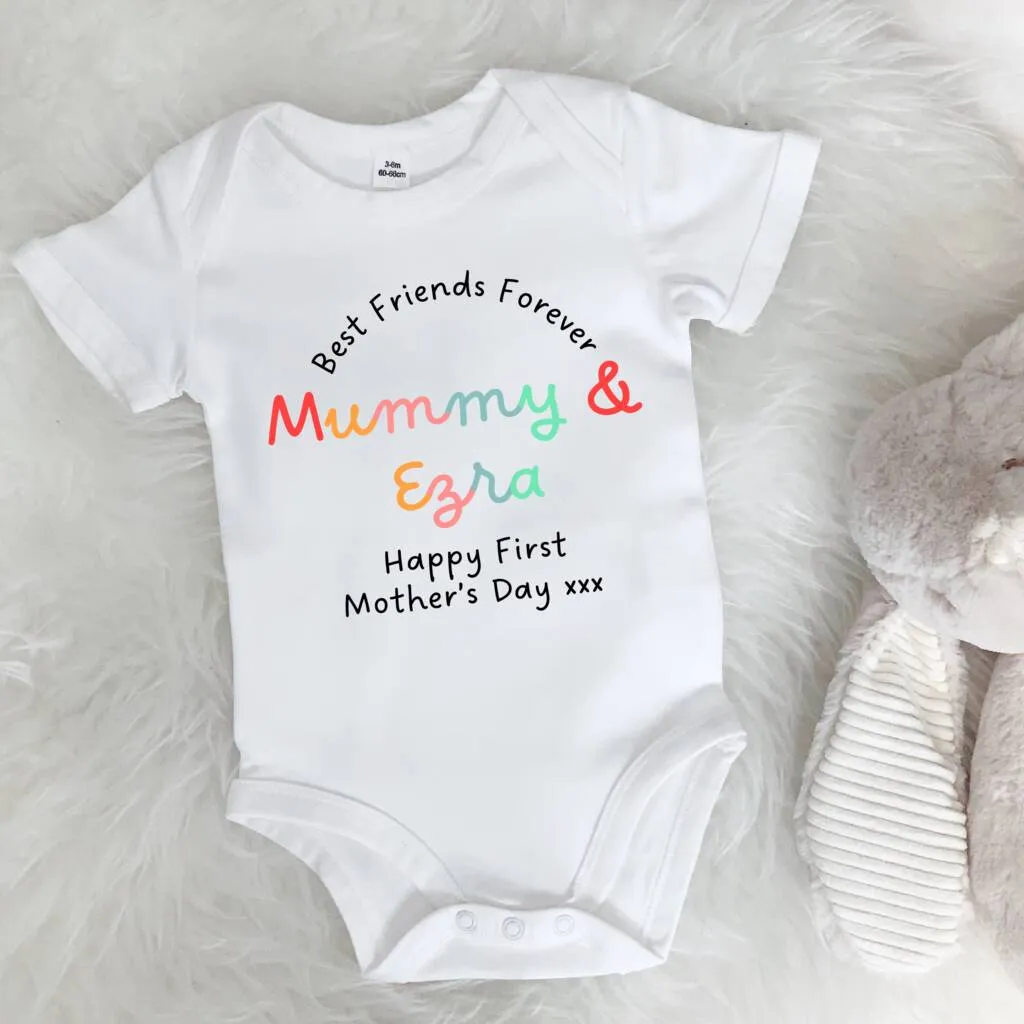 First Mother's Day Best Friends Forever Personalised Babygrow