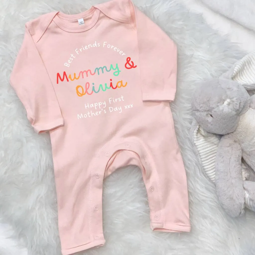 First Mother's Day Best Friends Forever Personalised Babygrow