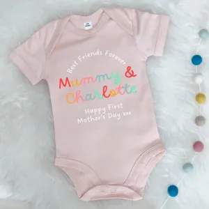 First Mother's Day Best Friends Forever Personalised Babygrow