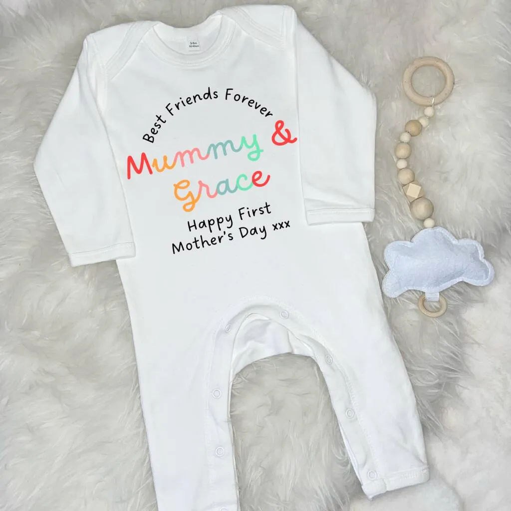First Mother's Day Best Friends Forever Personalised Babygrow