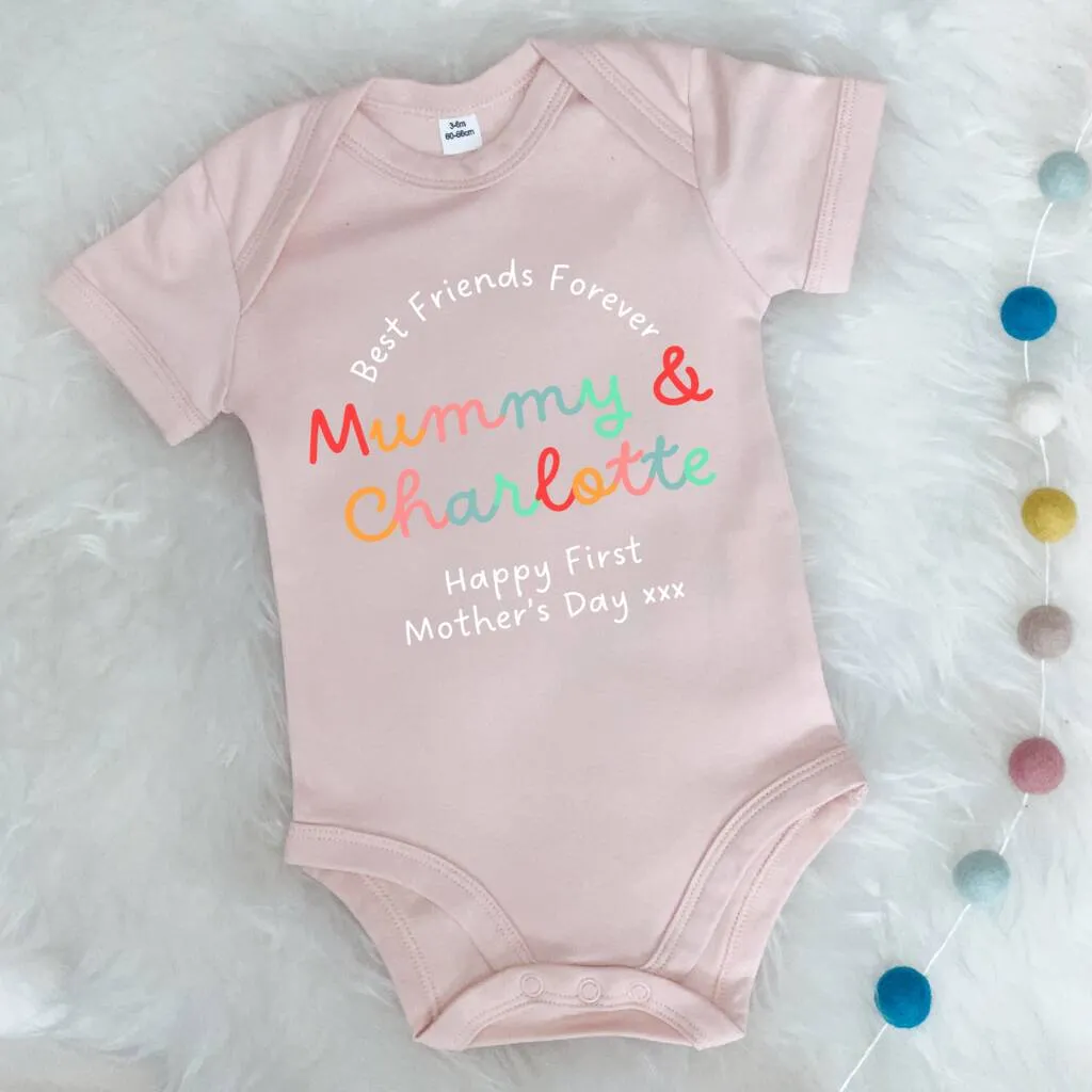 First Mother's Day Best Friends Forever Personalised Babygrow