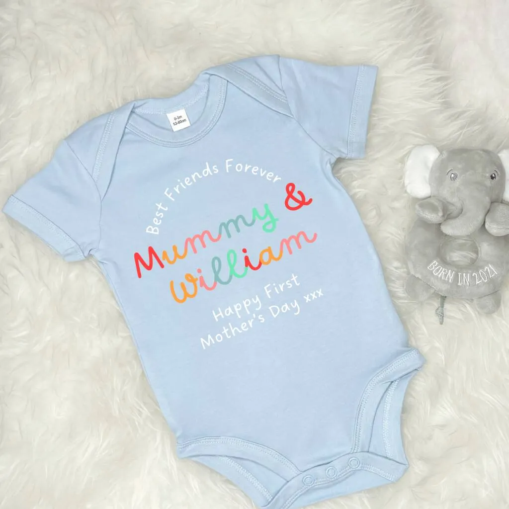 First Mother's Day Best Friends Forever Personalised Babygrow