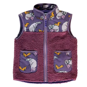 Fleece Badger and Squirrel Vest in Loganberry - 1 Left Size 2-3 years