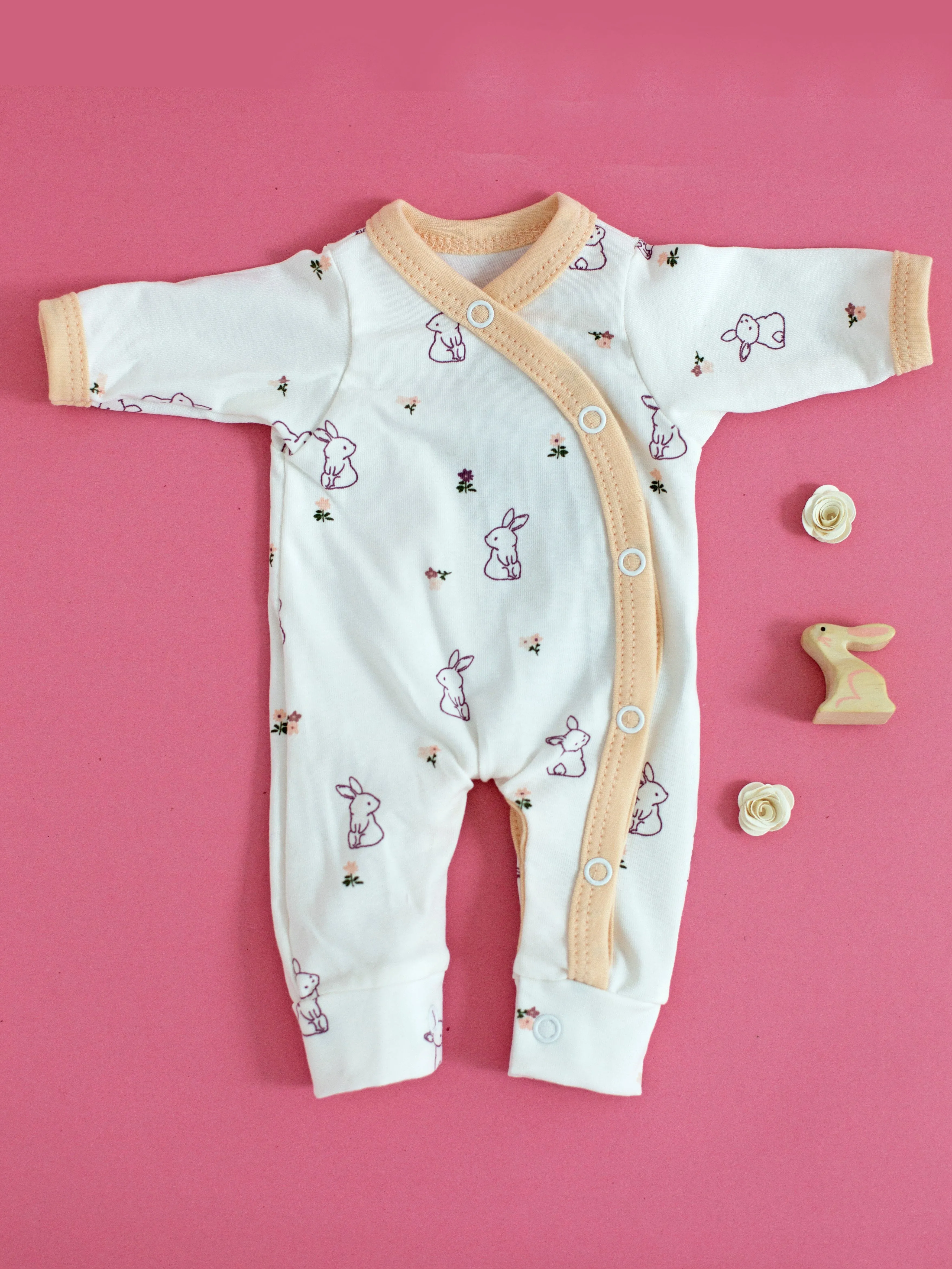 Flower Bunny Gift Box - Sleepsuit, Rattle, Muslin & Card