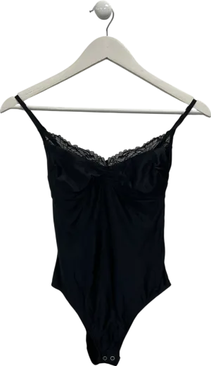 Gilly Hicks Black Lace Trimmed Bodysuit UK XS