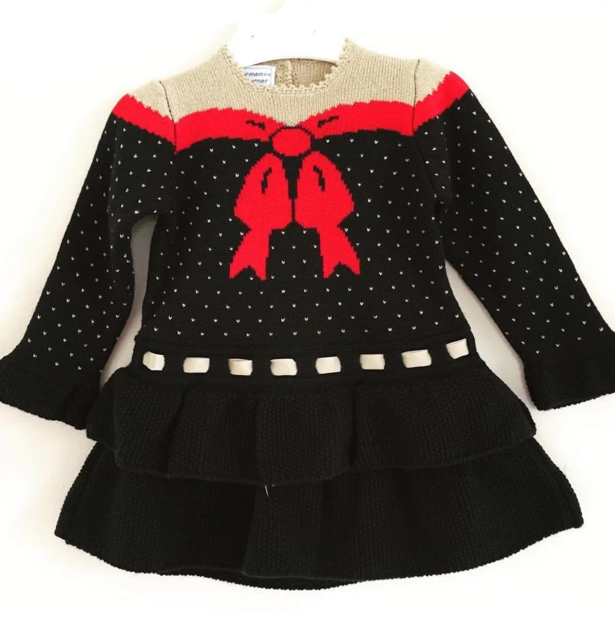 Girls Festive Knitted Dress