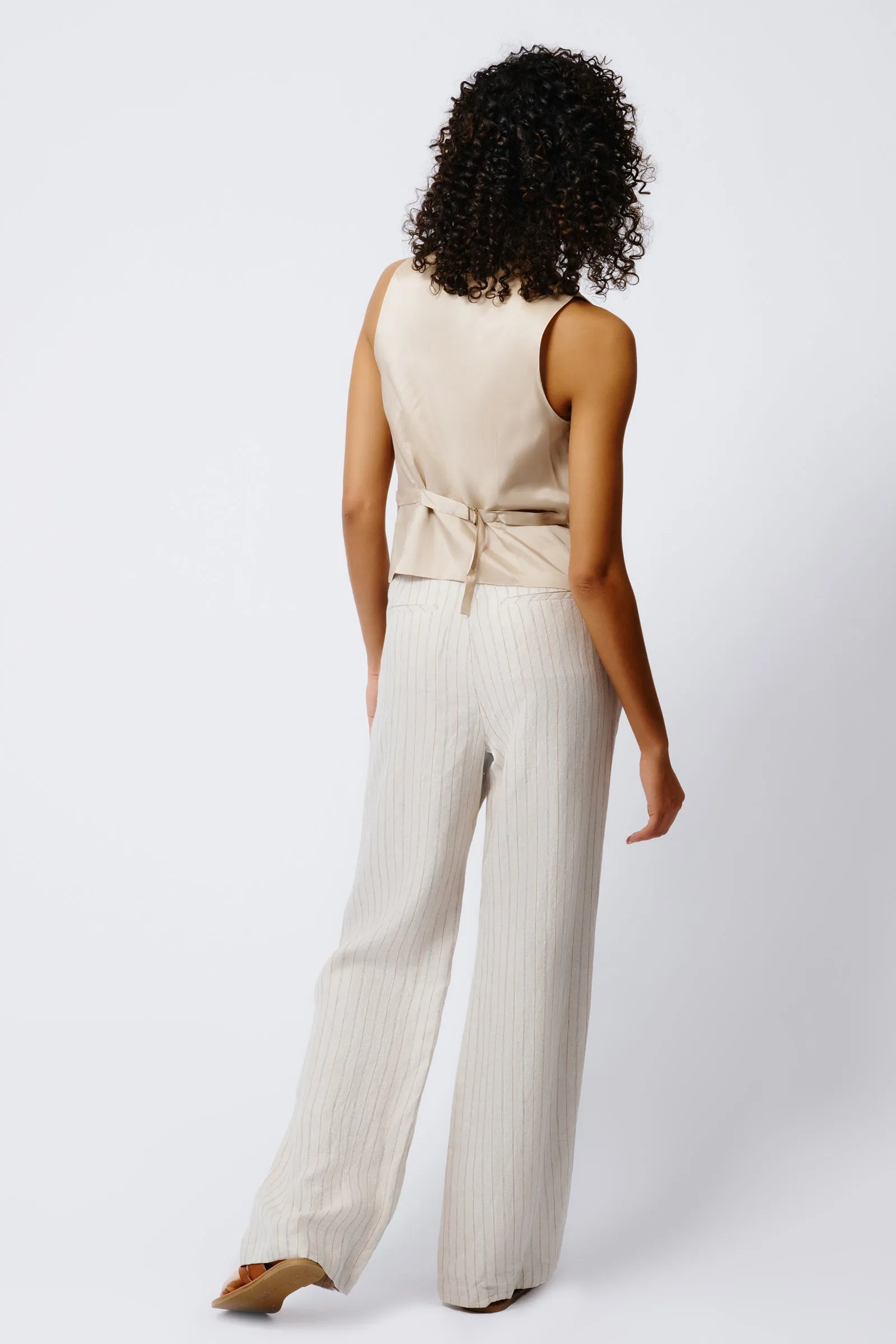 Grace Vest - Khaki Stripe