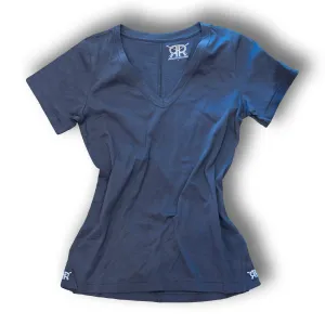 Graphite Pima Cotton V Neck T Shirt