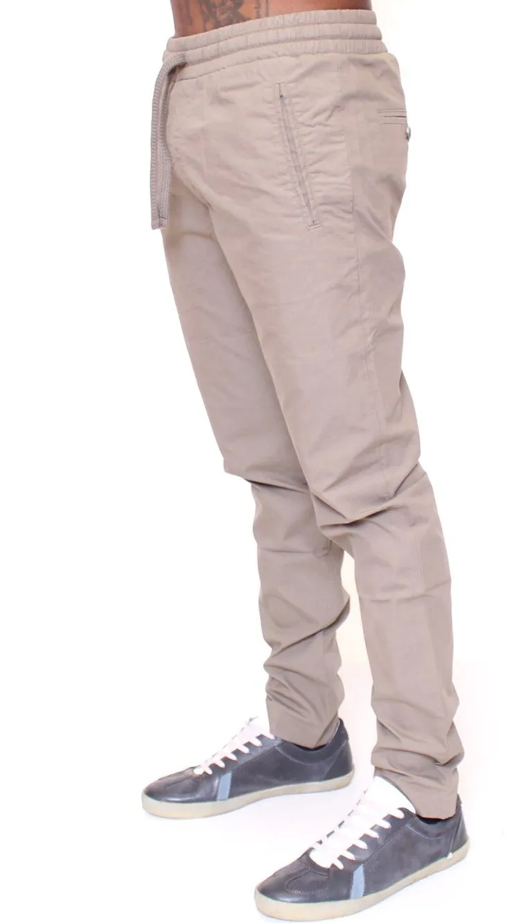 Gray Regular Fit Cotton Pants