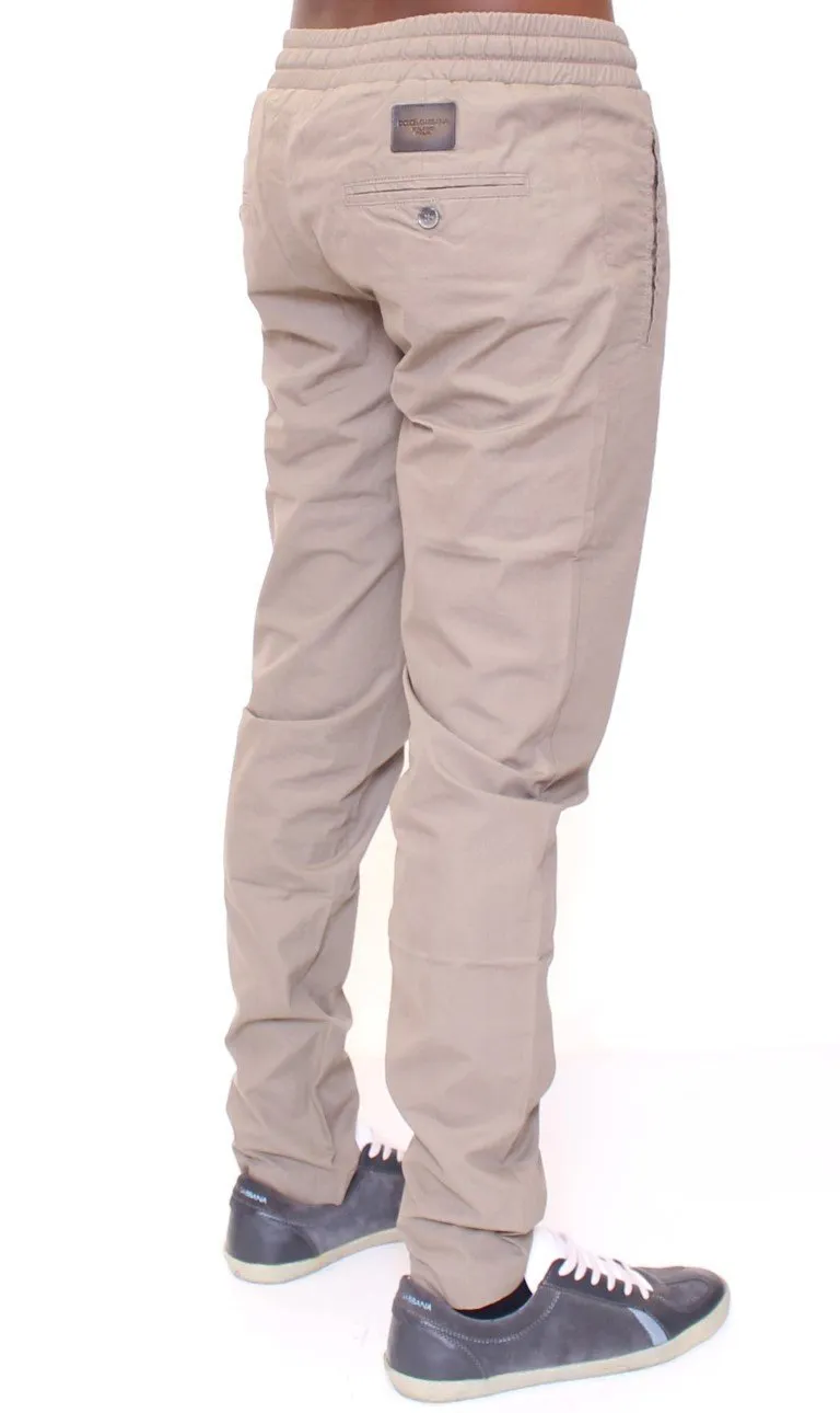 Gray Regular Fit Cotton Pants