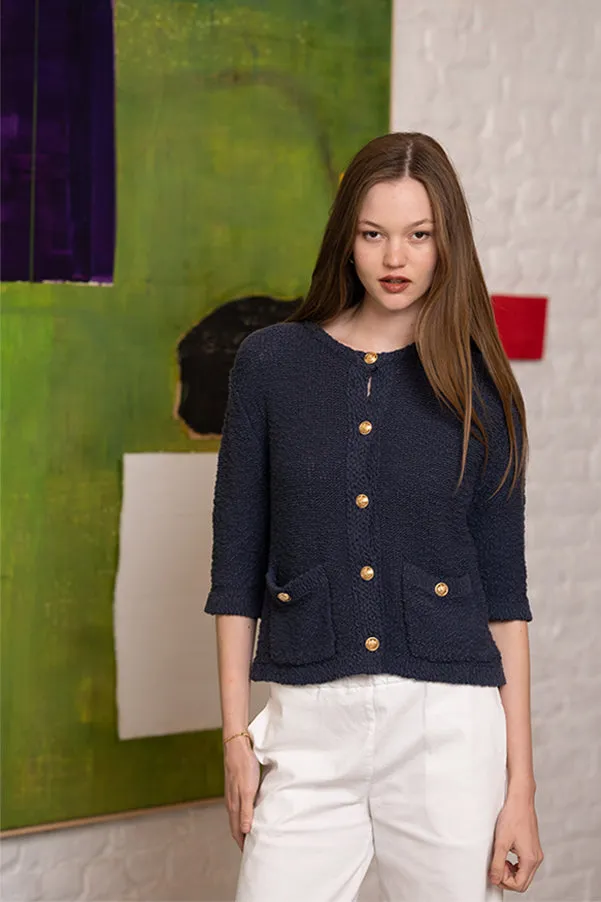 GUAPA BLACK CHANEL STYLE CARDIGAN