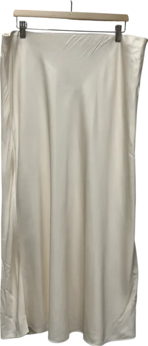 H&M White Satin Maxi Skirt UK XL