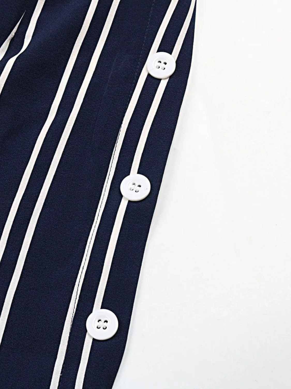 Hazel Blues® | Striped Slit Wide Leg Pants