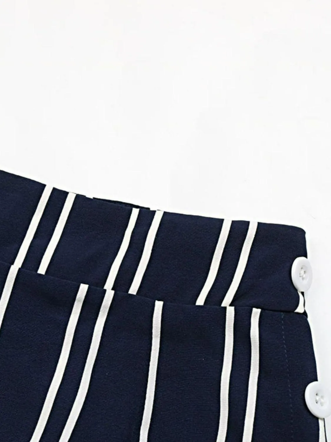 Hazel Blues® | Striped Slit Wide Leg Pants