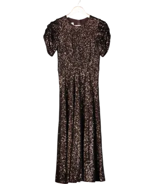 Hobbs Brown Eltham Sequin Dress UK 6