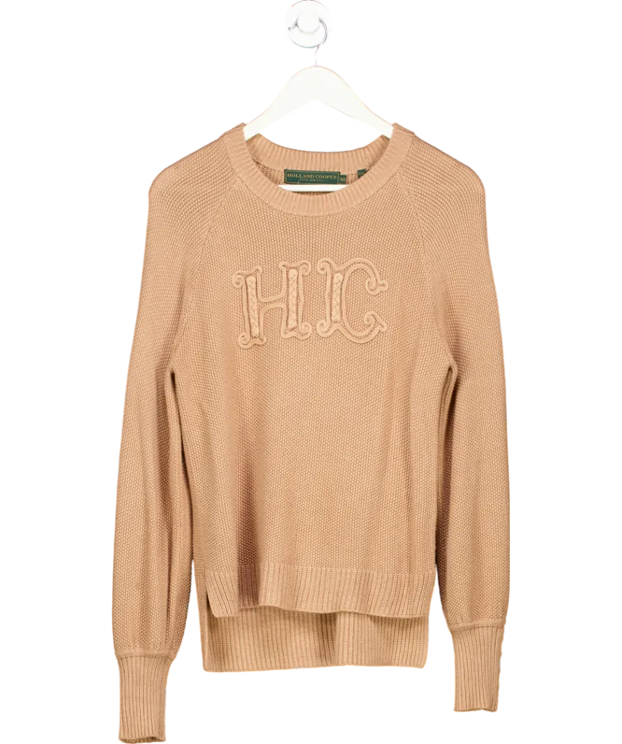 Holland Cooper Brown Hc Embellished Jumper UK XS