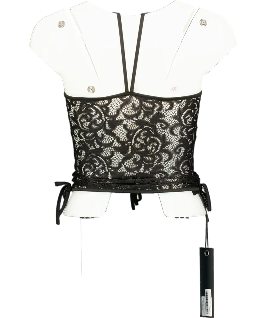 I AM GIA Lysandra Black Lace Top UK M
