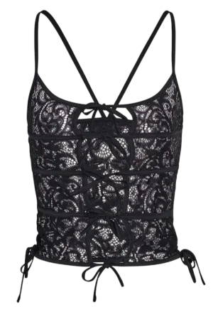 I AM GIA Lysandra Black Lace Top UK M