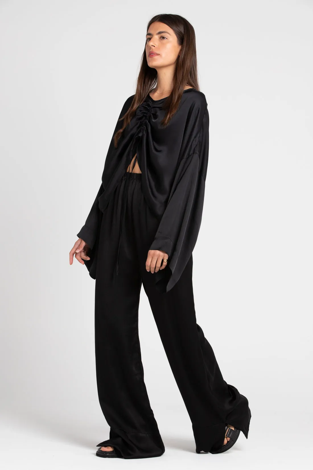 Ida Silk Pant Black
