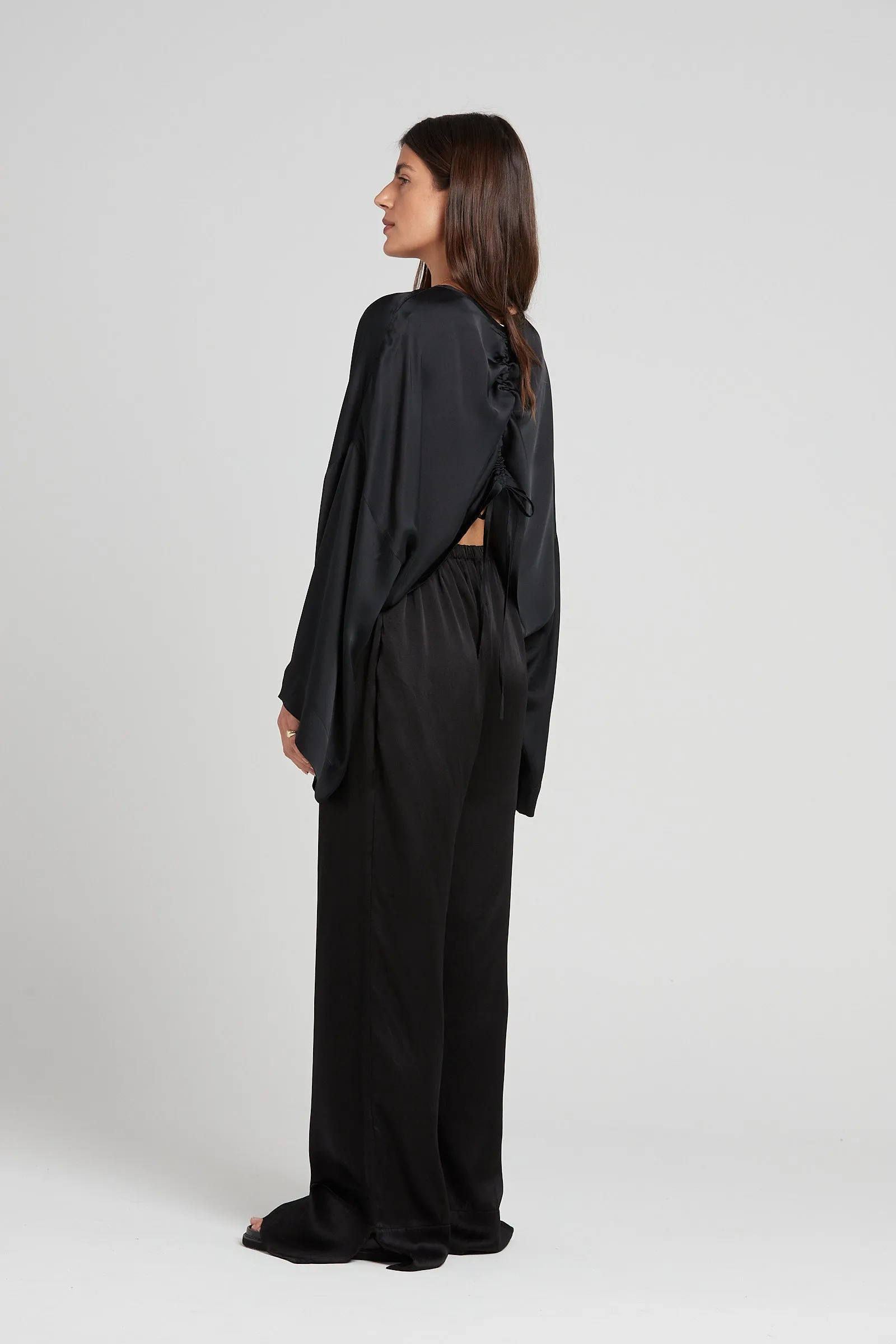Ida Silk Pant Black