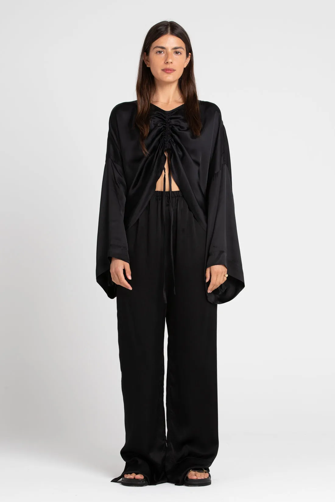 Ida Silk Pant Black