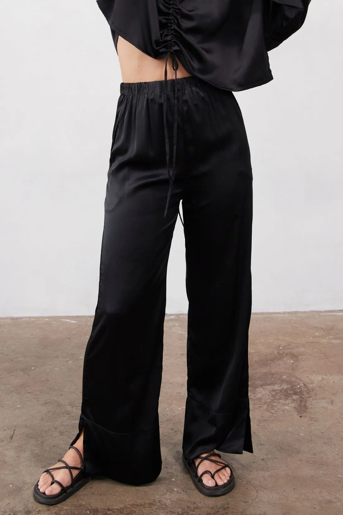 Ida Silk Pant Black