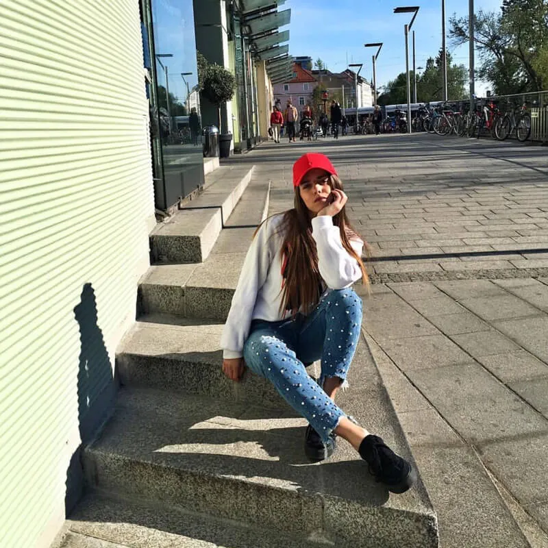 Irregularity Tassel Women's Jeans Straight Pants Slim High Waist Jeans