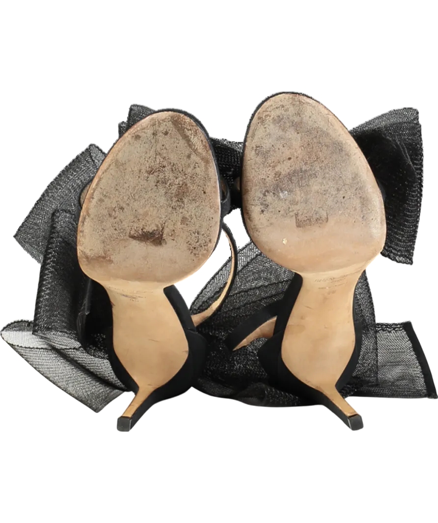 Jimmy Choo Black Averly 100 Bow-trimmed Pumps UK 7 EU 40 👠