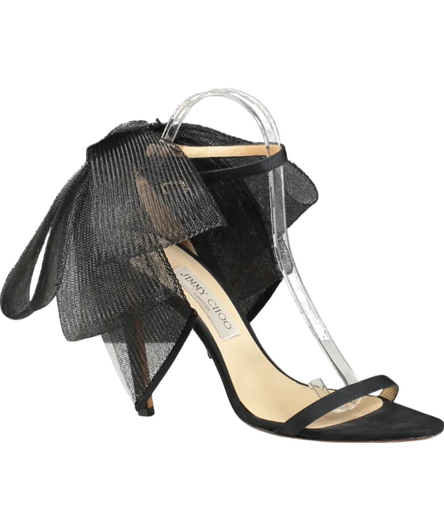 Jimmy Choo Black Averly 100 Bow-trimmed Pumps UK 7 EU 40 👠