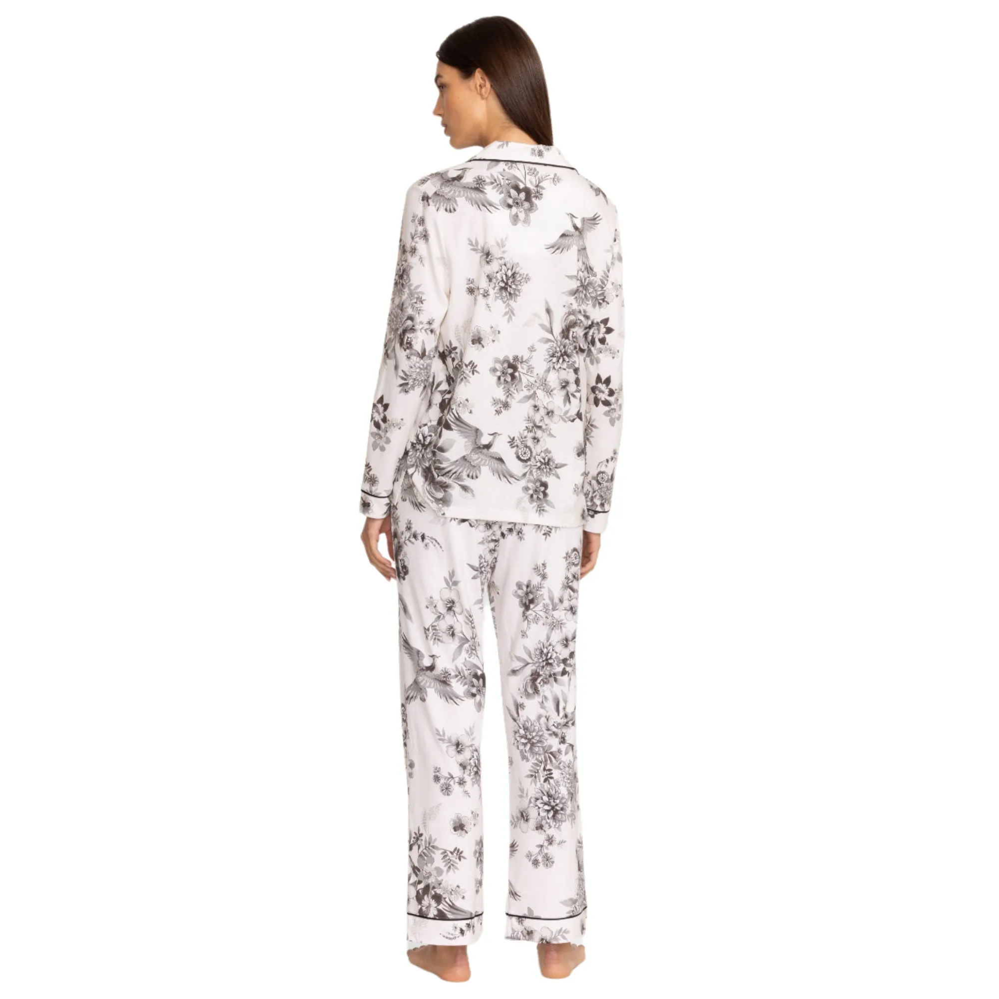Johnny Was Carly Dreamer Ivory White PJ Set Floral Home Lounge Sleepwear 2 pc L NEW