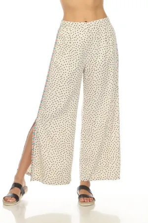 Johnny Was JWLA Akira Polka Dot High Slit Wide Leg Pants Boho Chic J67423