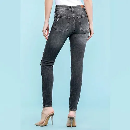 Judy Blues Black Distressed Jeans