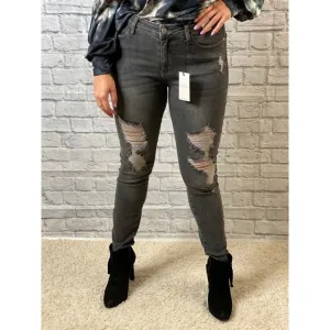 Judy Blues Black Distressed Jeans