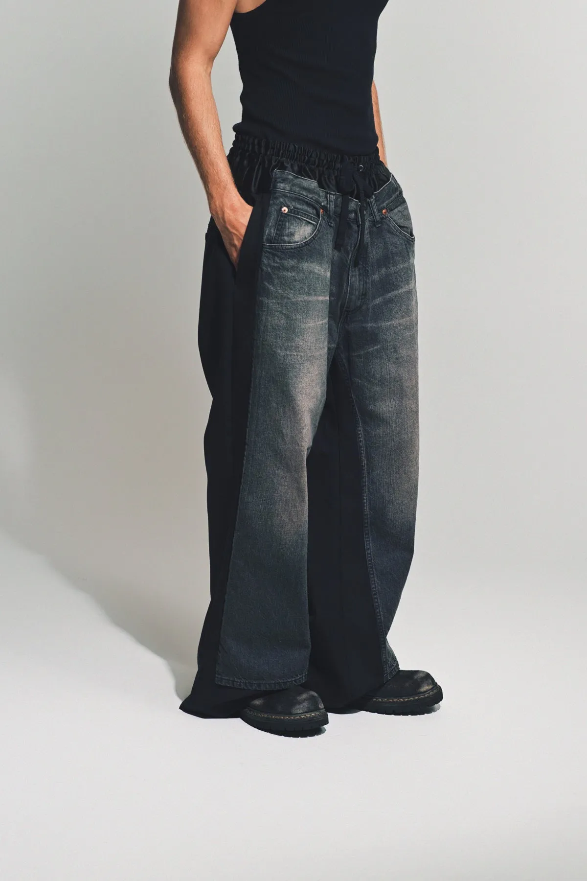 JUNYA WATANABE | DENIM POLYESTER DOUBLE PANTS