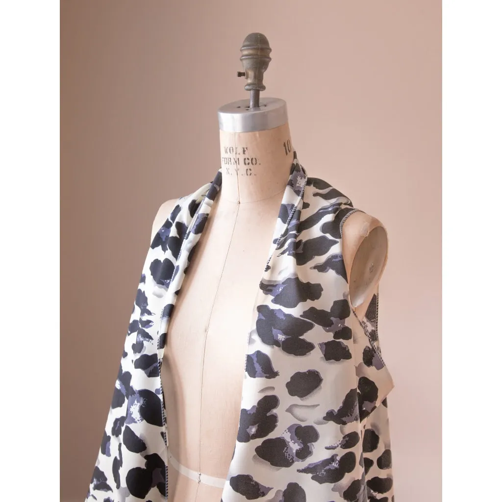 Leopard Print Gray Kimono Vest