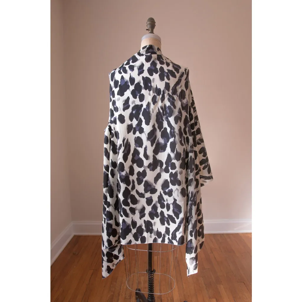 Leopard Print Gray Kimono Vest