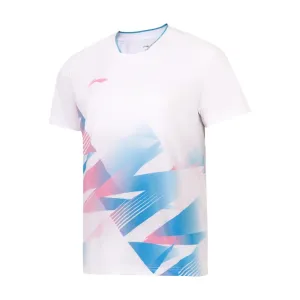 Li-Ning Diamond Gradient Mens Badminton T-Shirt - White