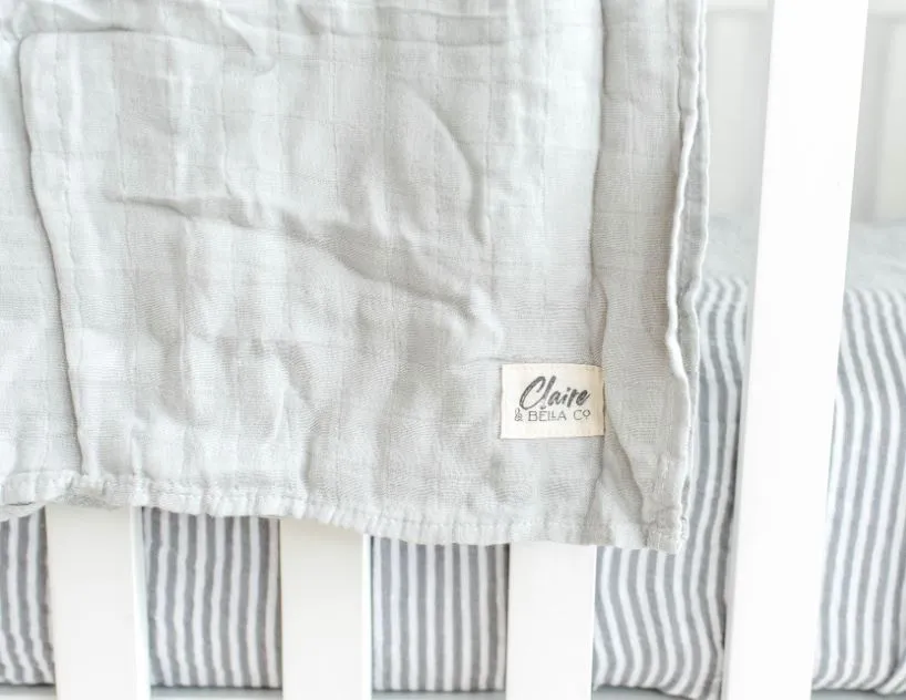 Light Grey - Ultra Soft 100% Bamboo Muslin Swaddle
